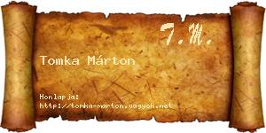 Tomka Márton névjegykártya