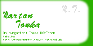 marton tomka business card
